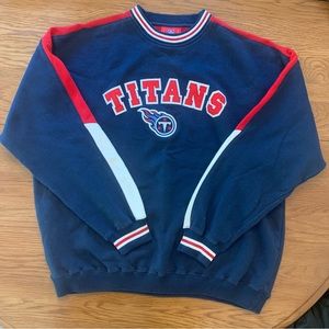 NFL Tennessee Titans Blue Crew Neck Sweatshirt Embroidered Patch Men’s Size XL